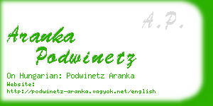 aranka podwinetz business card